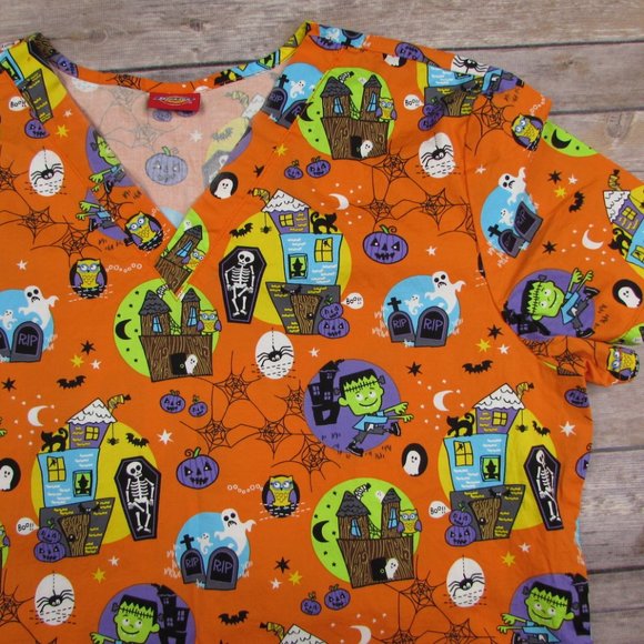 Dickies Cute Halloween Medium Scrub Top - Picture 4 of 7